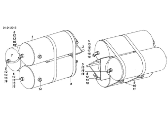 45104350601400 Тройник горизонтальный D6412 12-M22xl,5-M12xl, 5-S Камаз 6520 схема фото